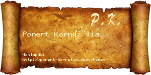 Ponert Kornélia névjegykártya